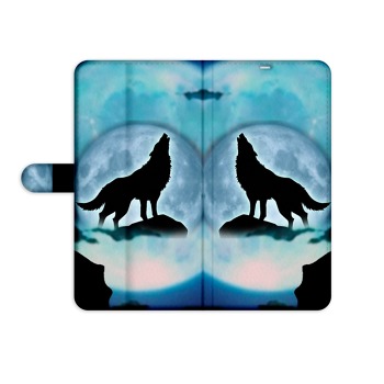 Knížkový obal pro mobil Samsung Galaxy S6 Edge - Měsíční vlk