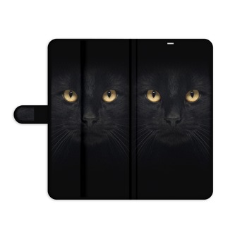 Knížkový obal pro mobil Samsung Galaxy J6 (2018) - Černá kočka