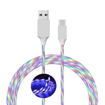 Svítící kabel USB-C - bílý, 1m