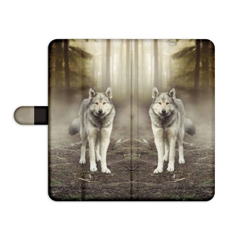 Zavírací obal pro mobil iPhone 12 - Vlk v lese