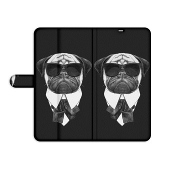 Knížkový obal pro mobil iPhone X - Bulldog stylař