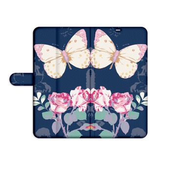 Knížkový obal na mobil iPhone 7 - Motýl s růží