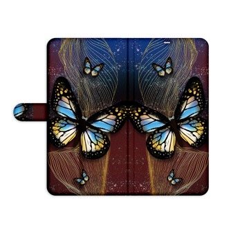 Knížkový obal na iPhone 6 / 6S - Motýli v zlaté spirále