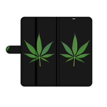 Knížkový obal pro mobil OnePlus 6 - List marihuany