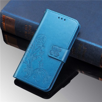 Pouzdro pro Xiaomi Redmi Note 7 Pro - modré, čtyřlístek