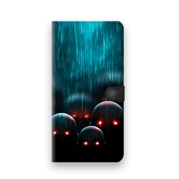 Knížkový obal na mobil Huawei Y6 II Compact - Černobílé lebky