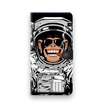 Knížkový obal na mobil Huawei Y6 II Compact - Kosmonaut opičák