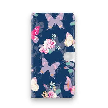 Knížkový obal na mobil Huawei Y6 II Compact - Motýli s růžemi