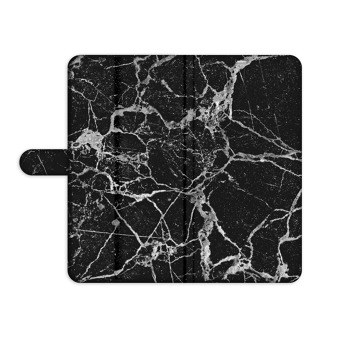 Knížkový obal pro iPhone Xs - Černý mramor