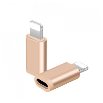 Redukce z lightning(iPhone) na USB-C - Zlato-růžová