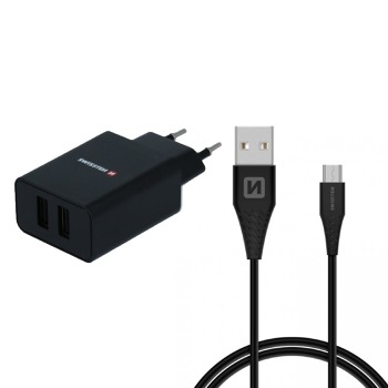 Swissten cestovní nabíječka 2.1A Micro USB - Černá