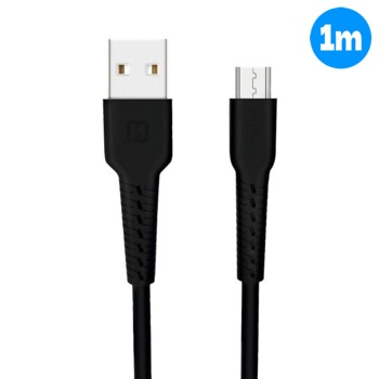 Swissten nabíjecí kabel USB Micro - 1M, Černý