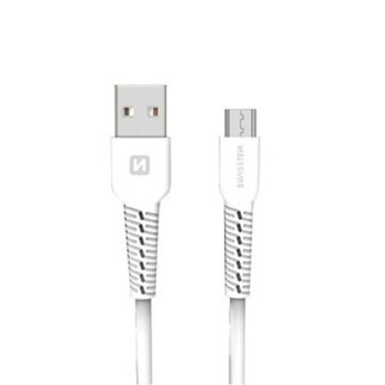 Swissten nabíjecí kabel USB Micro - 1M, Bílý