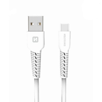 Swissten nabíjecí kabel USB-C - 1M, Bílý