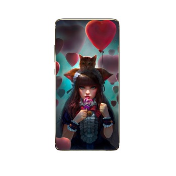 Ochranný kryt na telefon - Dívenka s kočkou