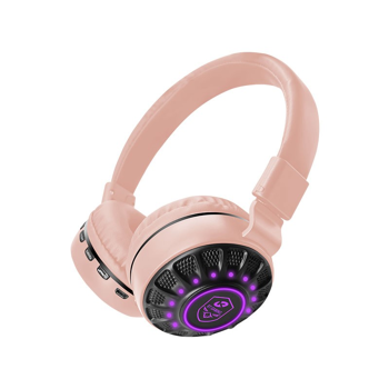 Svítící bezdrátová herní LED sluchátka KD75 - Růžové