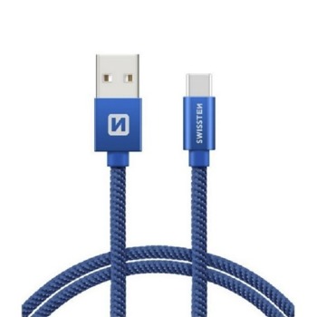Swissten nabíjecí kabel USB-C - 1.2M, Modrý
