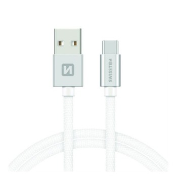 Swissten nabíjecí kabel USB-C - 1.2M, Stříbrný