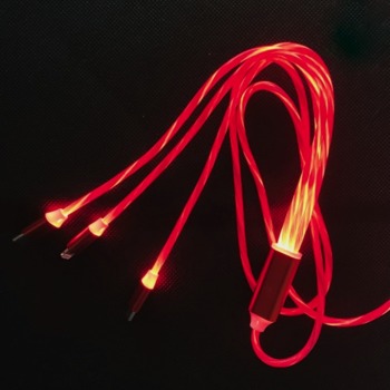 Rychlonabíjecí svítící kabel 3 v 1 - Červený