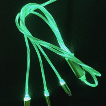 Rychlonabíjecí svítící kabel 3 v 1 - Zelený